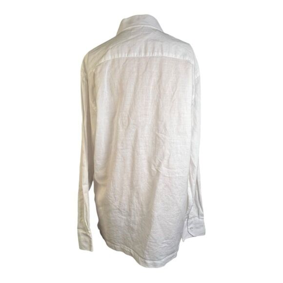 NoNo Nono Maldonado White Linen Blend Button Down Shirt Size 16 - Picture 2 of 6